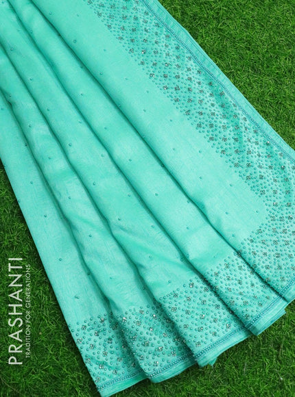 Chappa saree light blue with embroidery beads & stone work - {{ collection.title }} by Prashanti Sarees