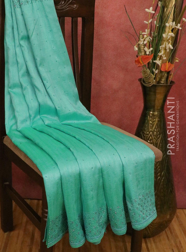 Chappa saree light blue with embroidery beads & stone work - {{ collection.title }} by Prashanti Sarees
