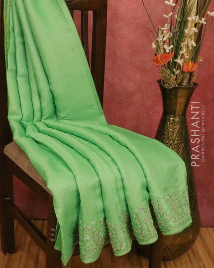 Chappa saree light green with beaded embroidery work - {{ collection.title }} by Prashanti Sarees
