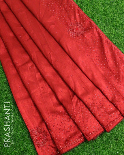 Chappa saree maroon with beaded embroidery work - {{ collection.title }} by Prashanti Sarees