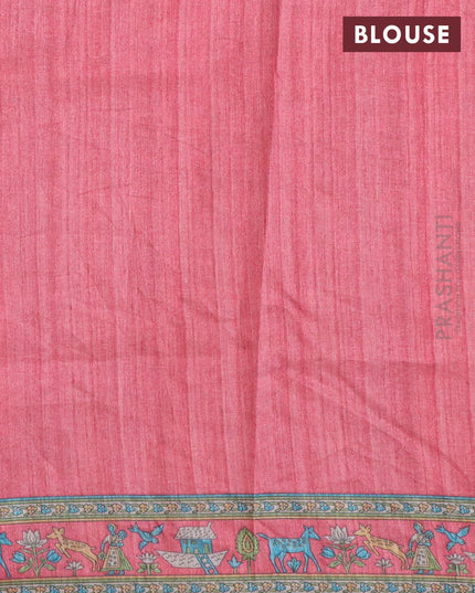 Chappa saree mustard shade and peach pink shade with allover prints and printed border - {{ collection.title }} by Prashanti Sarees