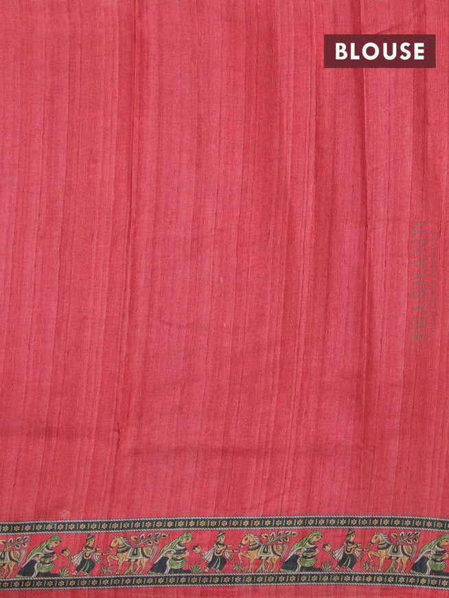 Chappa saree mustard shade and pink shade with allover prints and printed border - {{ collection.title }} by Prashanti Sarees