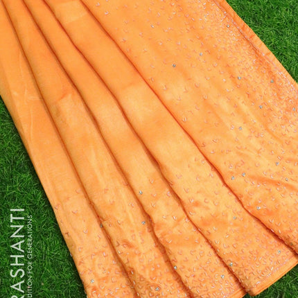 Chappa saree orange with stone & beaded embroidery work - {{ collection.title }} by Prashanti Sarees