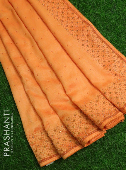 Chappa saree orange with stone & beaded embroidery work - {{ collection.title }} by Prashanti Sarees