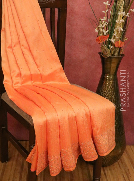 Chappa saree orange with stone & beaded embroidery work - {{ collection.title }} by Prashanti Sarees