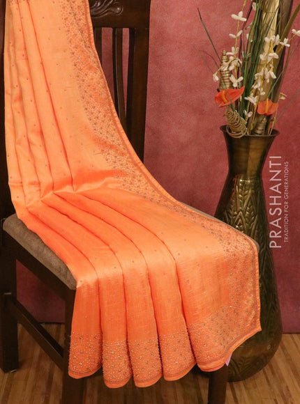 Chappa saree orange with stone & beaded embroidery work - {{ collection.title }} by Prashanti Sarees