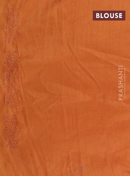 Chappa saree orange with stone & beaded embroidery work - {{ collection.title }} by Prashanti Sarees