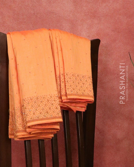 Chappa saree orange with stone & beaded embroidery work - {{ collection.title }} by Prashanti Sarees