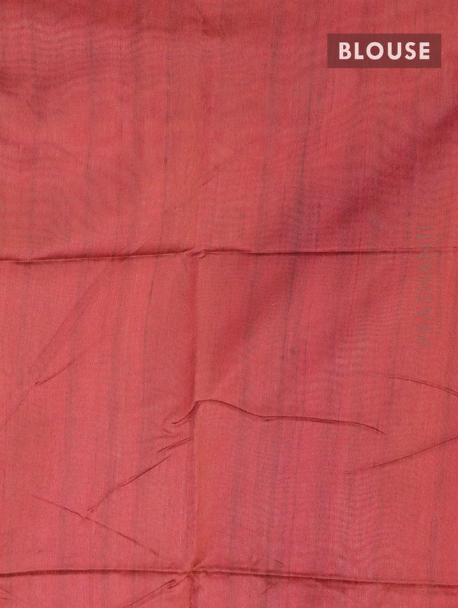 Chappa saree pastel grey shade and maroon with allover kalamkari prints and printed border - {{ collection.title }} by Prashanti Sarees