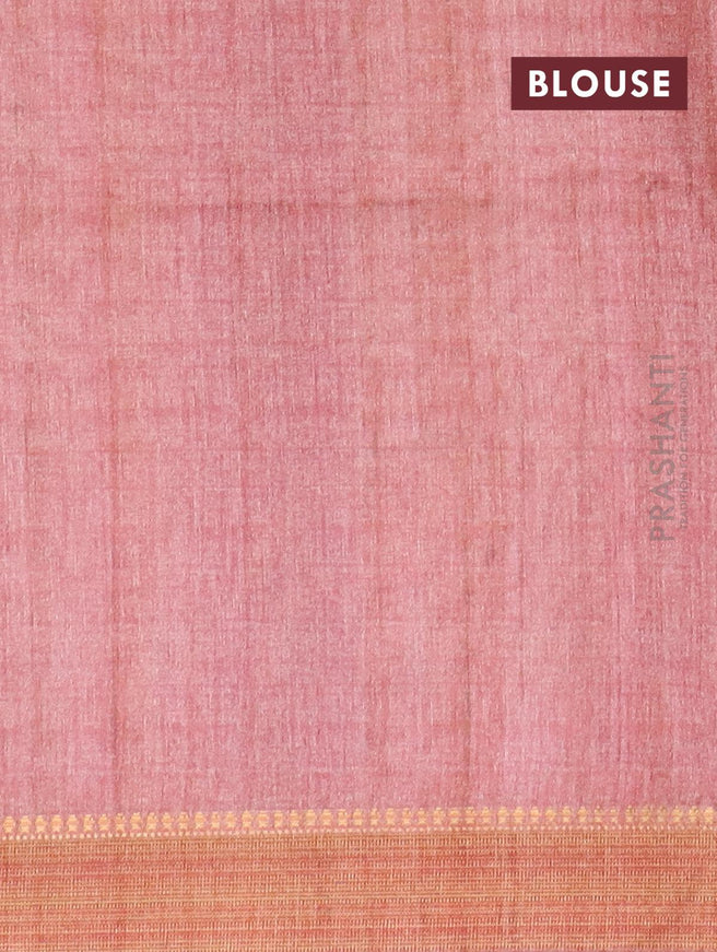Chappa saree peach pink with allover floral prints and zari woven border - {{ collection.title }} by Prashanti Sarees