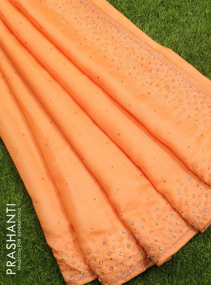 Chappa saree peach with embroidery beads & stone work - {{ collection.title }} by Prashanti Sarees