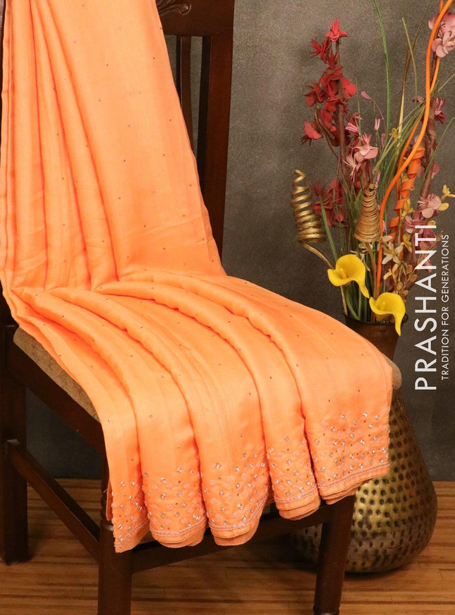 Chappa saree peach with embroidery beads & stone work - {{ collection.title }} by Prashanti Sarees