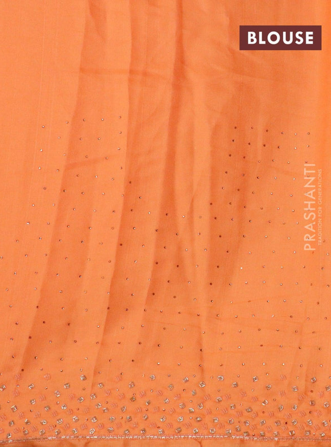 Chappa saree peach with embroidery beads & stone work - {{ collection.title }} by Prashanti Sarees