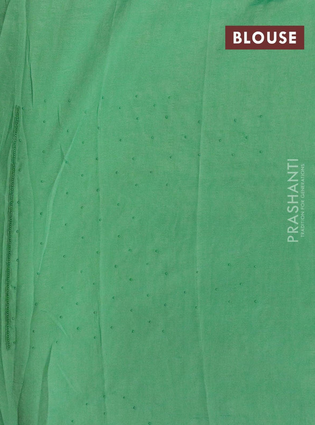 Chappa saree pista green with embroidery beads & stone work - {{ collection.title }} by Prashanti Sarees