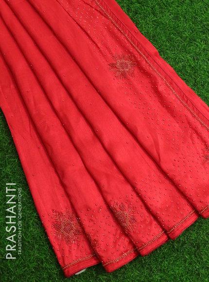 Chappa saree red with beaded embroidery work - {{ collection.title }} by Prashanti Sarees