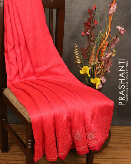Chappa saree red with beaded embroidery work - {{ collection.title }} by Prashanti Sarees