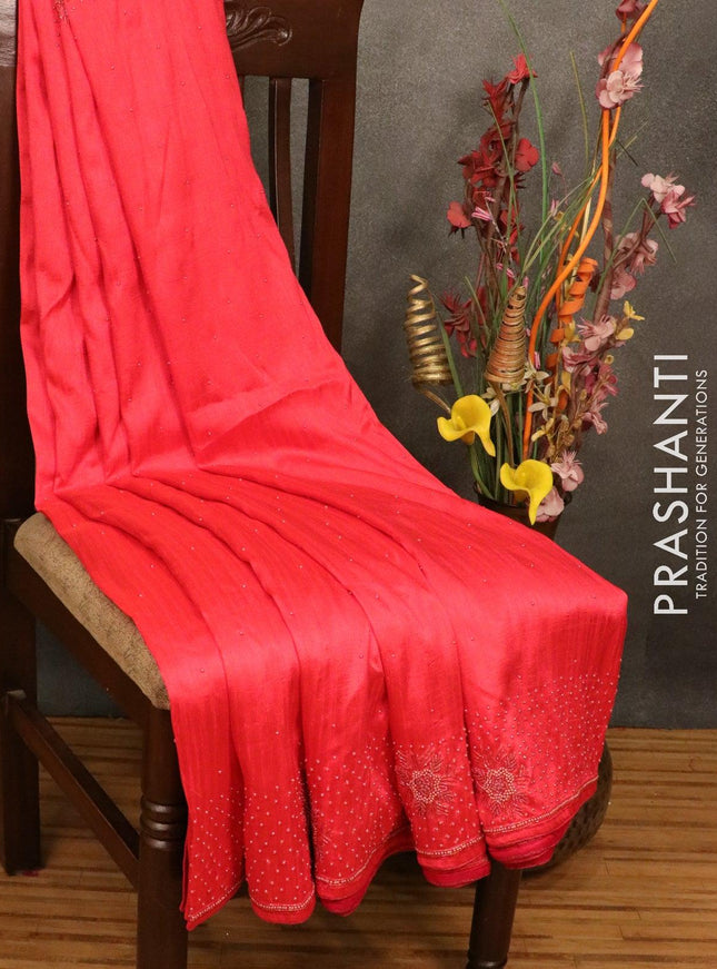 Chappa saree red with beaded embroidery work - {{ collection.title }} by Prashanti Sarees