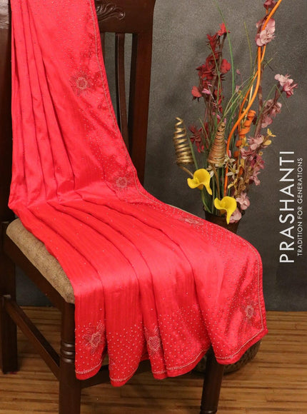 Chappa saree red with beaded embroidery work - {{ collection.title }} by Prashanti Sarees