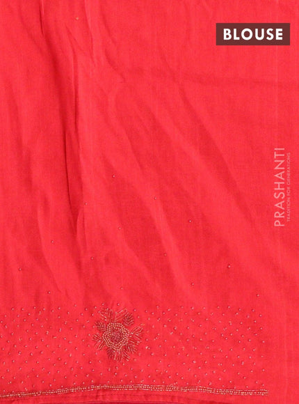 Chappa saree red with beaded embroidery work - {{ collection.title }} by Prashanti Sarees