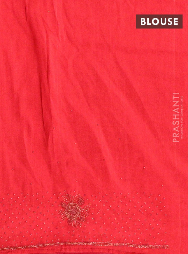 Chappa saree red with beaded embroidery work - {{ collection.title }} by Prashanti Sarees