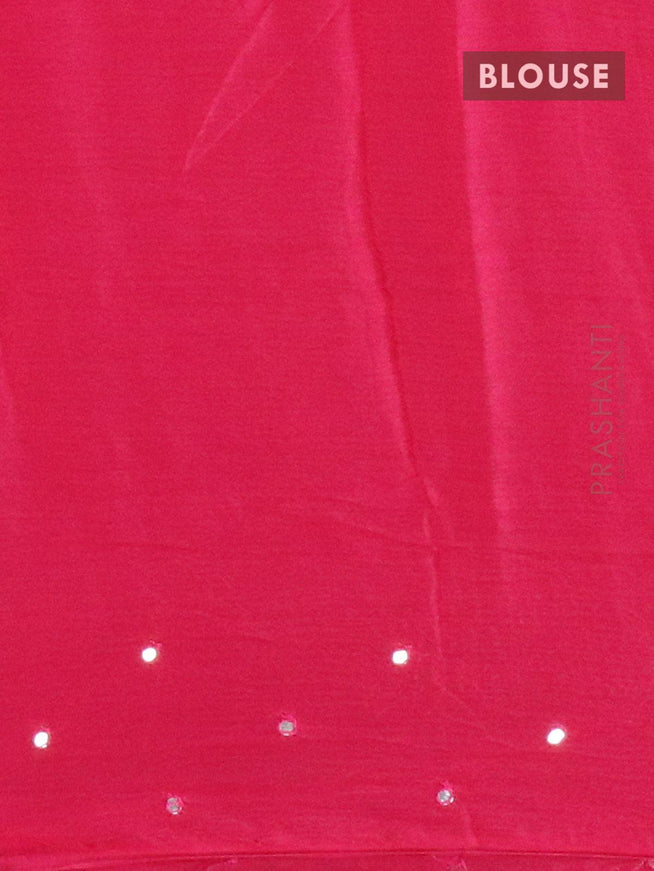 Chinon silk saree pink shade with allover bandhani prints and mirror work border - {{ collection.title }} by Prashanti Sarees