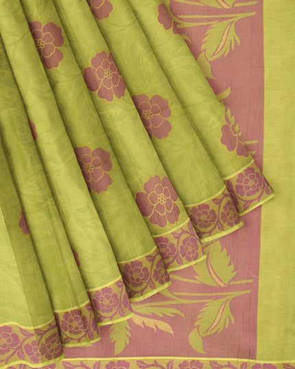 Coimbatore Butta Cotton Saree - Light Green - {{ collection.title }} by Prashanti Sarees