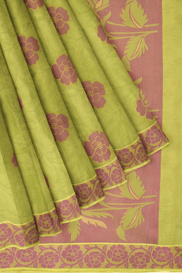 Coimbatore Butta Cotton Saree - Light Green - {{ collection.title }} by Prashanti Sarees