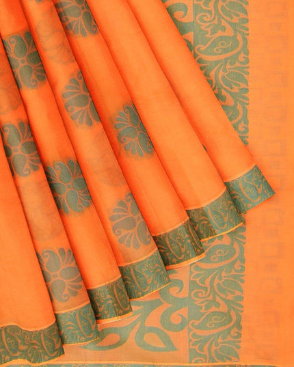Coimbatore Butta Cotton Saree - Orange - {{ collection.title }} by Prashanti Sarees