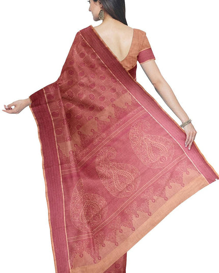 Coimbatore Cotton Allself Saree - White with Pink Shade - {{ collection.title }} by Prashanti Sarees