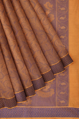 Coimbatore Cotton Allself Saree - Yellow with Blue Shade