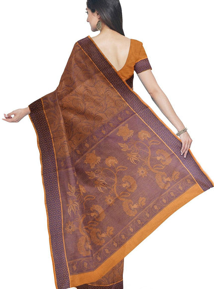 Coimbatore Cotton Allself Saree - Yellow with Blue Shade - {{ collection.title }} by Prashanti Sarees