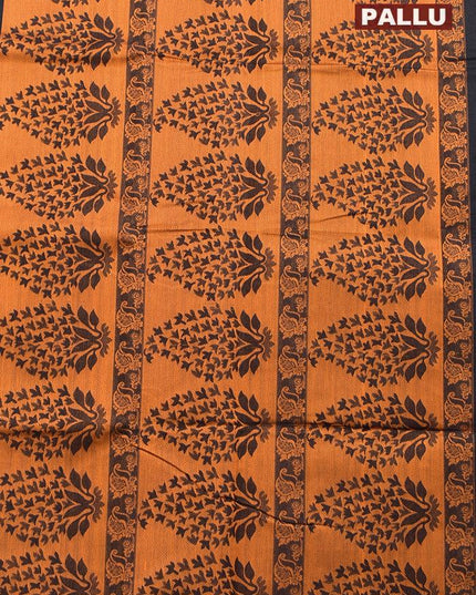 Coimbatore Cotton Black Emboss Saree with Thread Woven Border - {{ collection.title }} by Prashanti Sarees