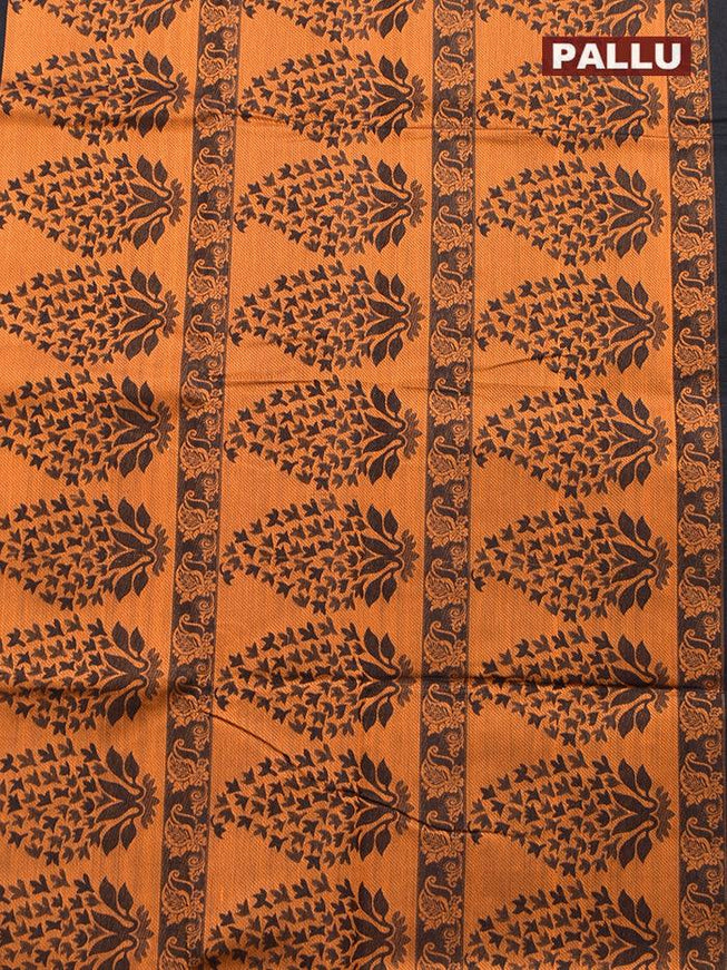 Coimbatore Cotton Black Emboss Saree with Thread Woven Border - {{ collection.title }} by Prashanti Sarees
