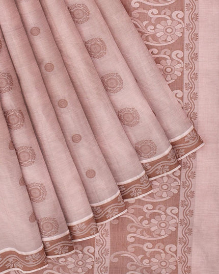 Coimbatore Cotton Butta Saree - Biege - {{ collection.title }} by Prashanti Sarees
