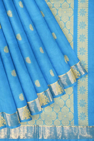 Coimbatore Cotton Butta Saree - Blue