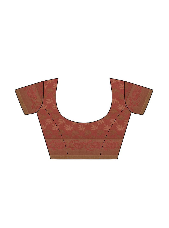 Coimbatore Cotton Butta Saree - Brown - {{ collection.title }} by Prashanti Sarees