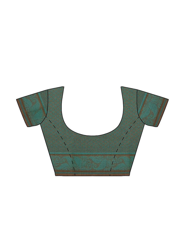 Coimbatore Cotton Butta Saree - Brown - {{ collection.title }} by Prashanti Sarees