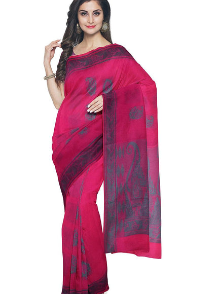 Coimbatore Cotton Butta Saree - Dark Pink - {{ collection.title }} by Prashanti Sarees