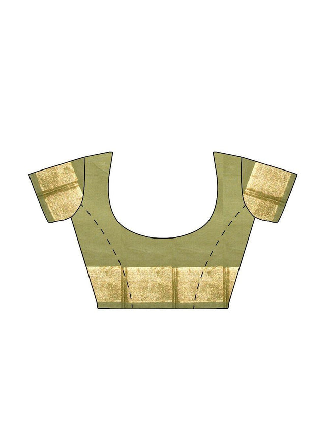 Coimbatore Cotton Butta Saree - Green - {{ collection.title }} by Prashanti Sarees