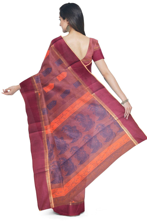 Coimbatore Cotton Butta Saree - Light Purple - {{ collection.title }} by Prashanti Sarees