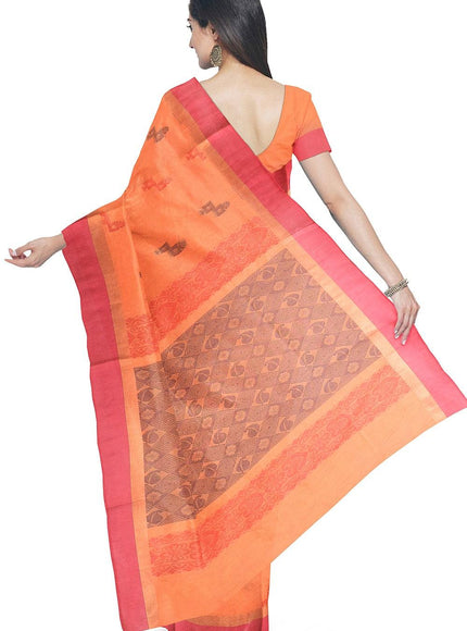 Coimbatore Cotton Butta Saree - Orange - {{ collection.title }} by Prashanti Sarees