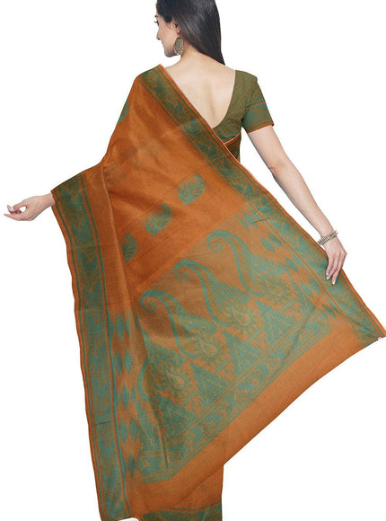 Coimbatore Cotton Butta Saree - Orange - {{ collection.title }} by Prashanti Sarees