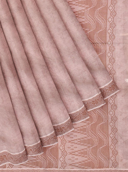 Coimbatore Cotton Emboss Saree - Beige - {{ collection.title }} by Prashanti Sarees