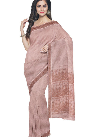 Coimbatore Cotton Emboss Saree - Beige - {{ collection.title }} by Prashanti Sarees