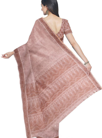 Coimbatore Cotton Emboss Saree - Beige - {{ collection.title }} by Prashanti Sarees