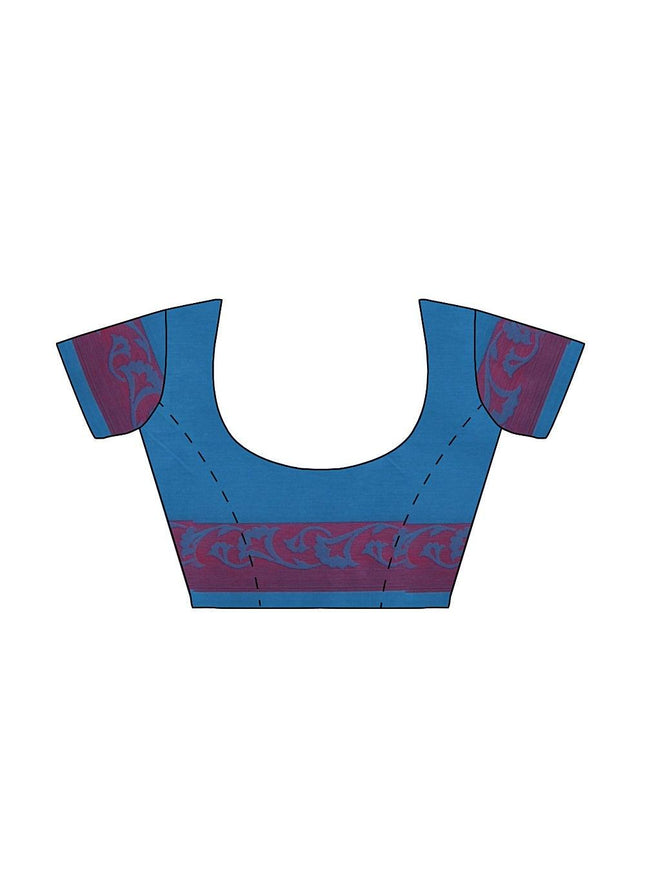 Coimbatore Cotton Emboss Saree - Blue - {{ collection.title }} by Prashanti Sarees