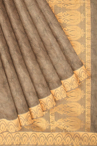 Coimbatore Cotton Emboss Saree - Grey