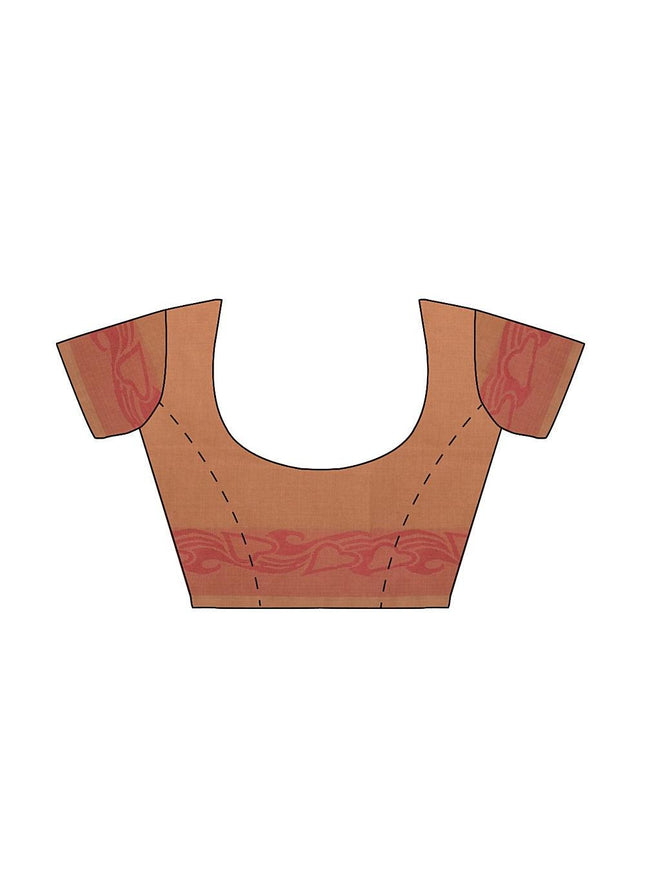 Coimbatore Cotton Emboss Saree - Khaki - {{ collection.title }} by Prashanti Sarees