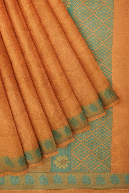 Coimbatore Cotton Emboss Saree - Orange - {{ collection.title }} by Prashanti Sarees