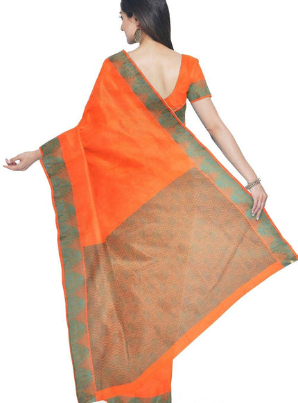 Coimbatore Cotton Emboss Saree - Orange - {{ collection.title }} by Prashanti Sarees